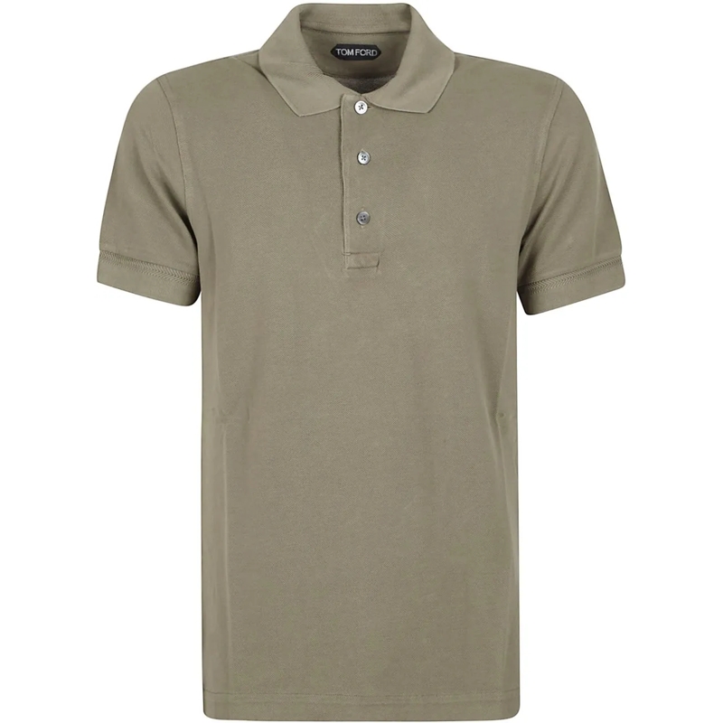 Tom Ford Polo Piquet Short Sleeve Polo Shirt Green grün