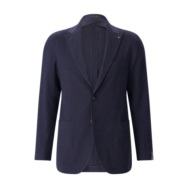 Tagliatore Colbert Sakko aus Wollmix blau