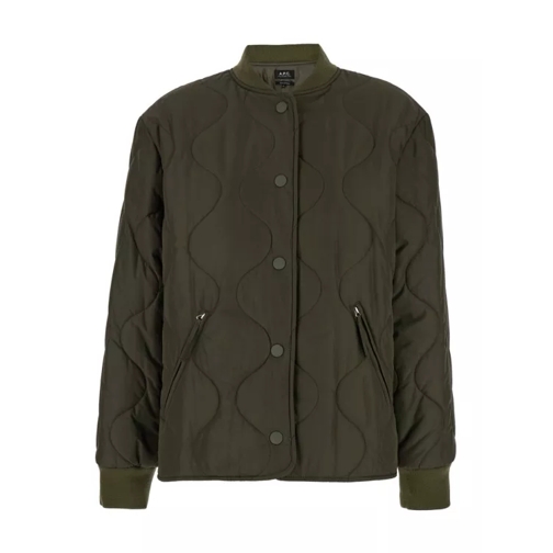 A.P.C. Camila' Jacket With Press Buttons In Military Gree Green 