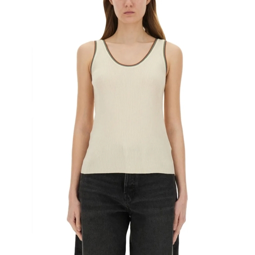 Paul Smith Blusen Ribbed Cotton Blend Tank Top Black