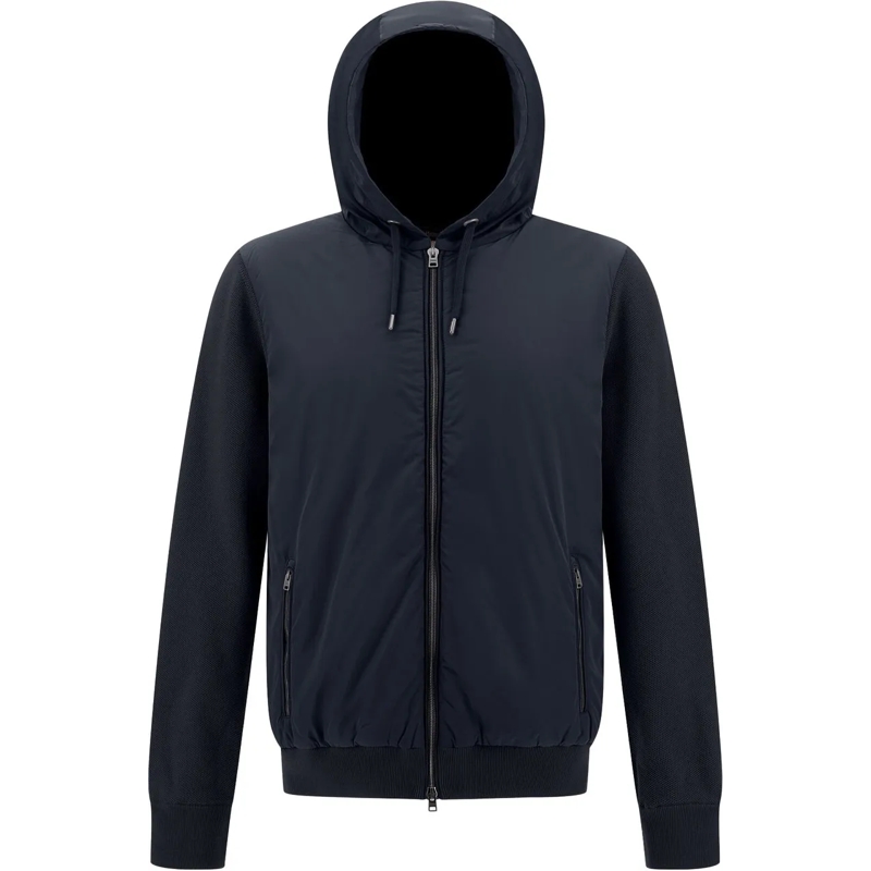 Herno Bomberjacke Knitted Bomber blau