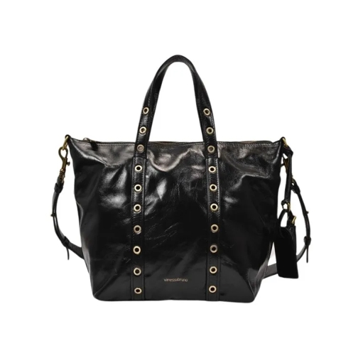 Vanessa Bruno Tote Zippy Pm Bag In Black Cracked Leather Black