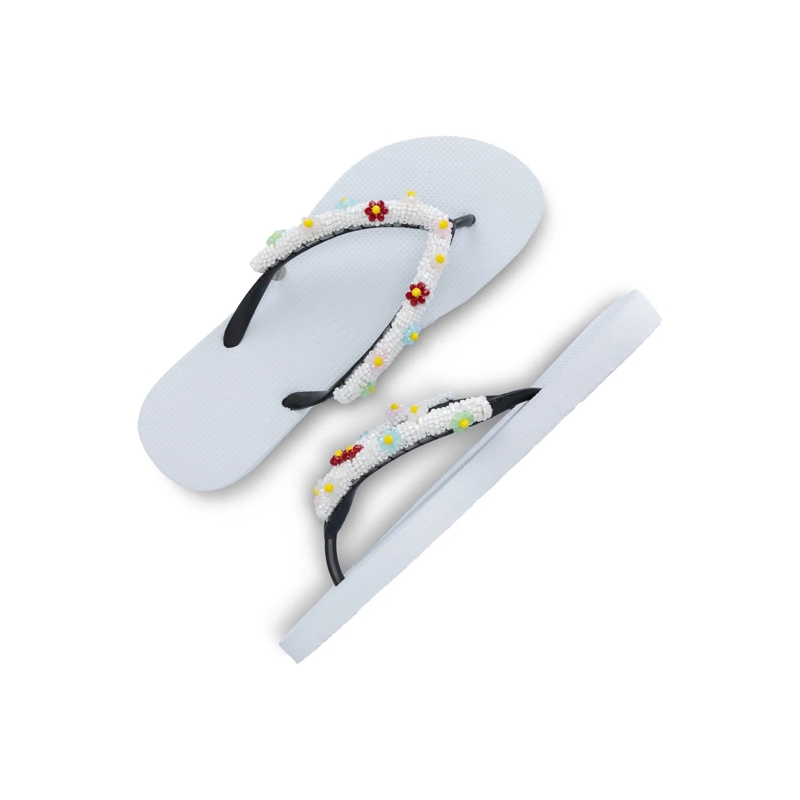 UZURII Flip Flops Zehentrenner Flowery White Aby weiss(Image 4)