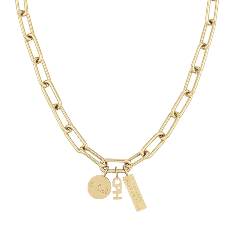 Copenhagen Mittellange Halskette Edelstahl Halskette - Bold Set gold