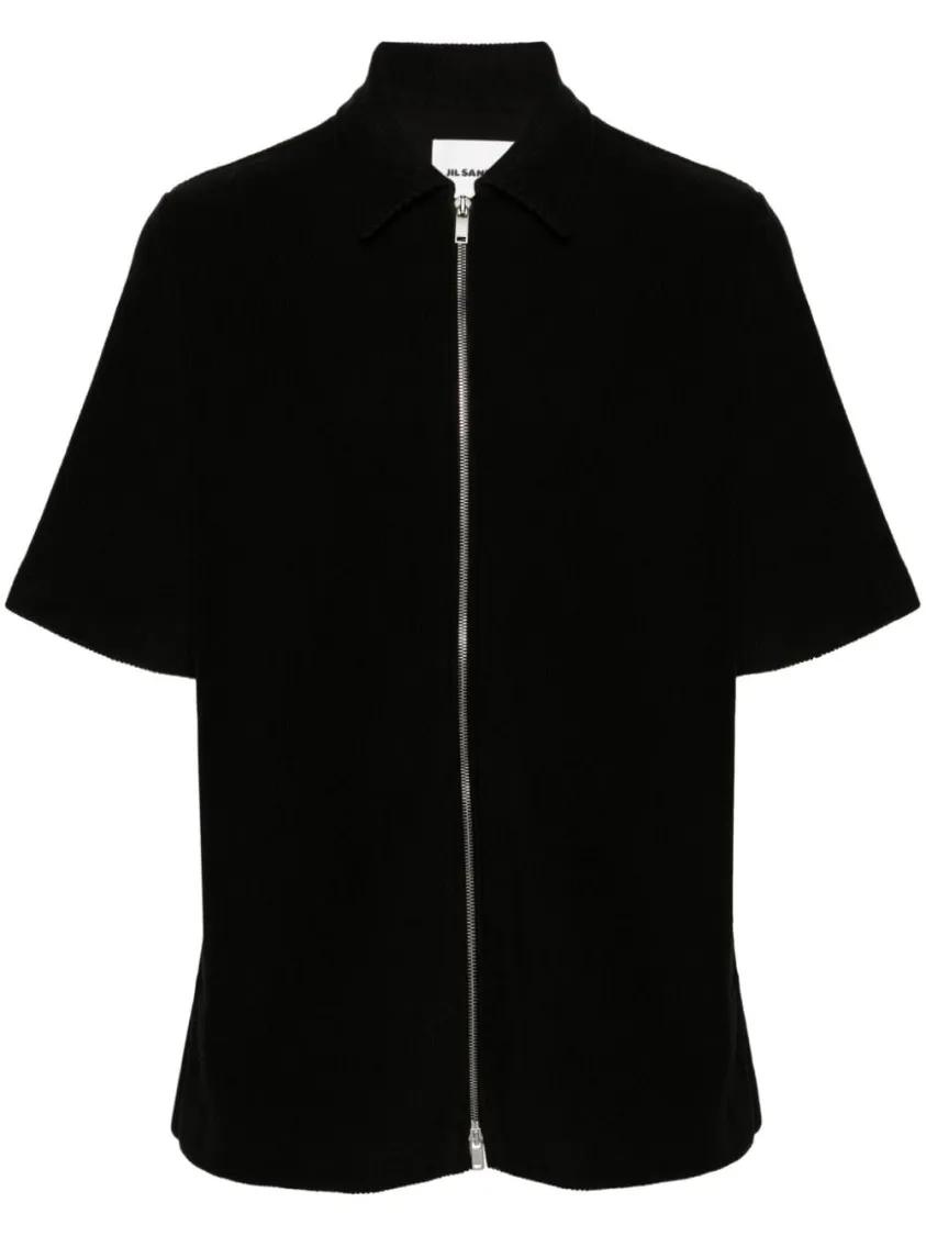 Jil Sander - Zip Shirt With Logo - Größe L - schwarz