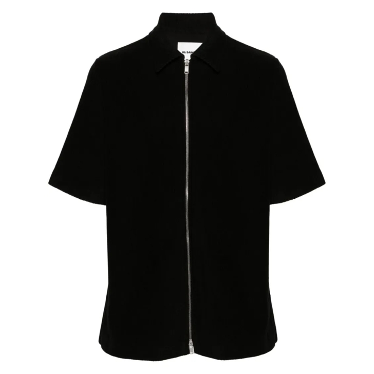 新品 未使用 JIL SANDER zip shirt 40 BLACK Jil Sander Zip Shirt With Logo Black | Shirts