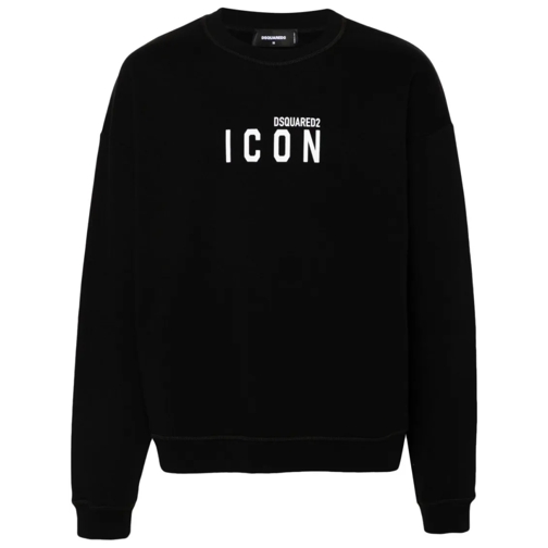 Dsquared2 Pullover Cotton Jersey Crew Neck Sweatshirt Black