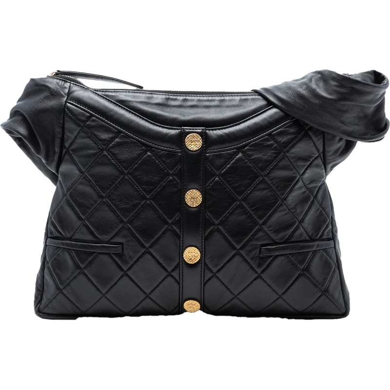 Chanel Schultertasche Quilted Lambskin Girl Shoulder Bag schwarz