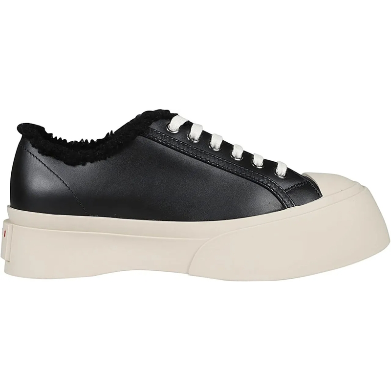Marni Sneaker basse Pablo Lace Up Shearling Sneakers Black schwarz