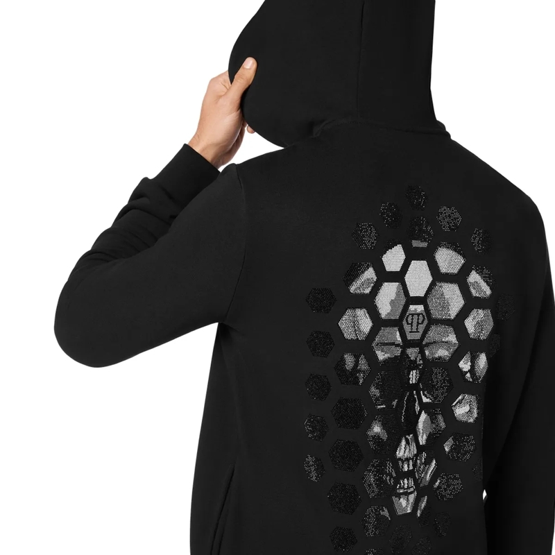 Philipp Plein Top Sweatjacke Mit Kapuze Skull Mit Schmucksteinen schwarz(Image 5)