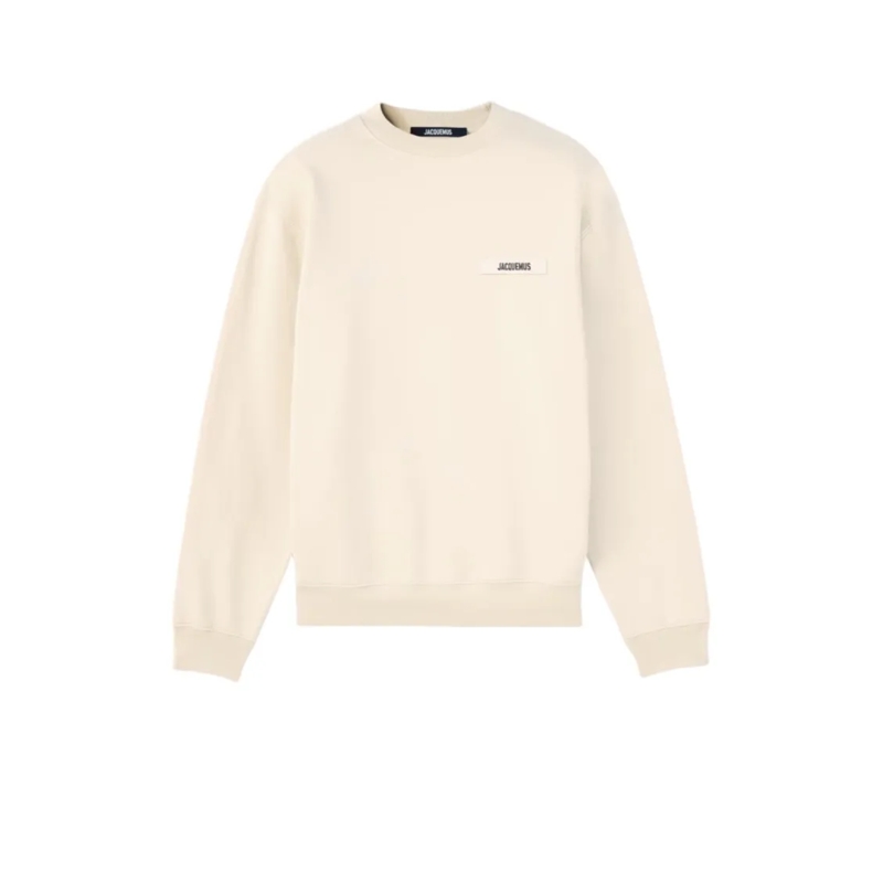 Jacquemus  Organic Cotton Fleece Sweatshirt With Gros-Grain L Neutrals