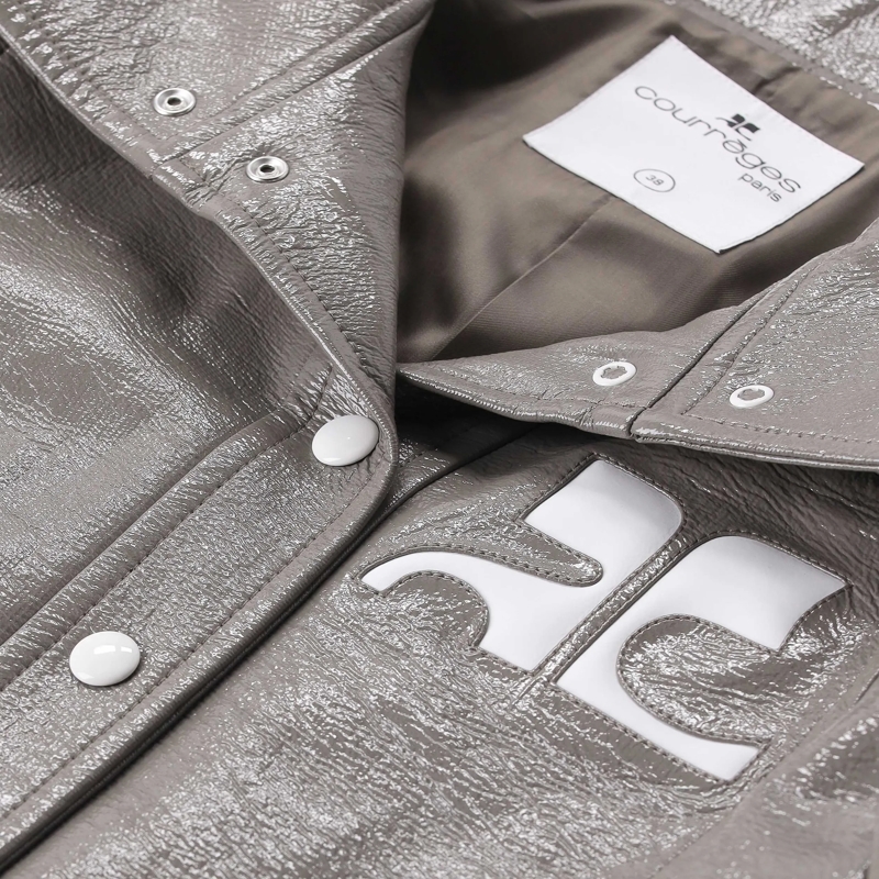 Courrèges Veste de transition Cropped Jacket With Pointed Collar Grey(Image 9)