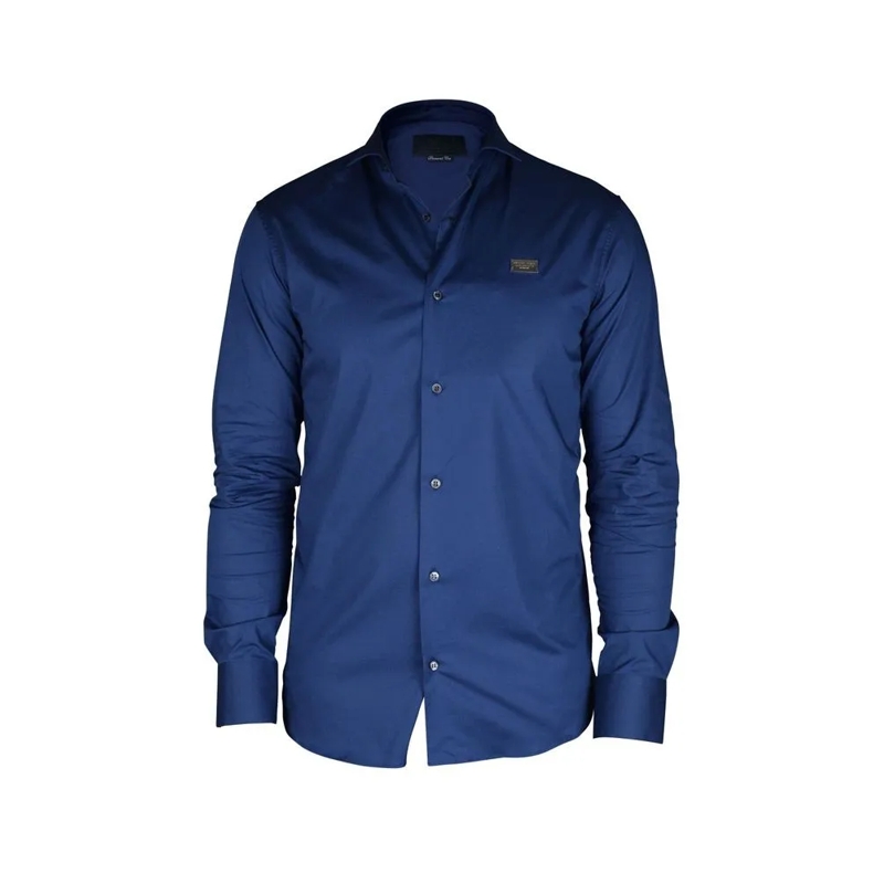 Philipp Plein Hemd Diamond Cut Ls Iconic Shirt Blue
