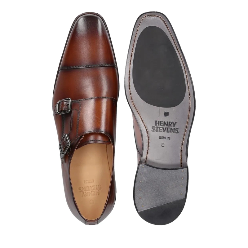 Henry Stevens Flache Schuhe Schnallenschuh Liam CDM mittel-braun(Image 4)