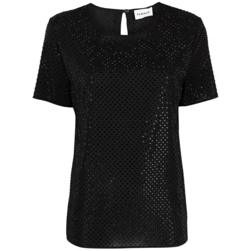 P.A.R.O.S.H. Rhinestone-Embellished T-Shirt Black 