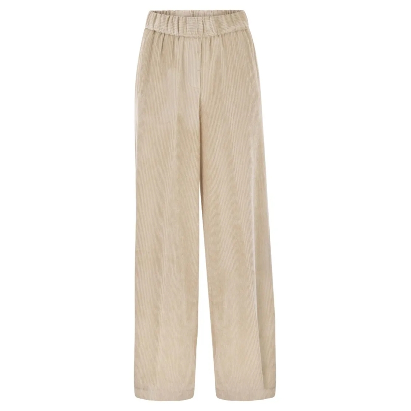 Peserico  Fluid Corduroy Trousers Neutrals