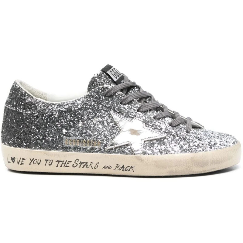 Golden Goose Low-Top-Sneaker Dames Super-Star Sneaker Metallic silber