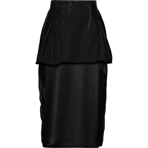 Maison Margiela Jupes midi Layered Midi Skirt Black schwarz