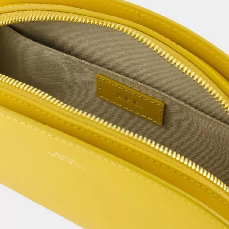 A.P.C. Hobo bags Demi-Lune Crossbody Bag Leather Yellow in geel