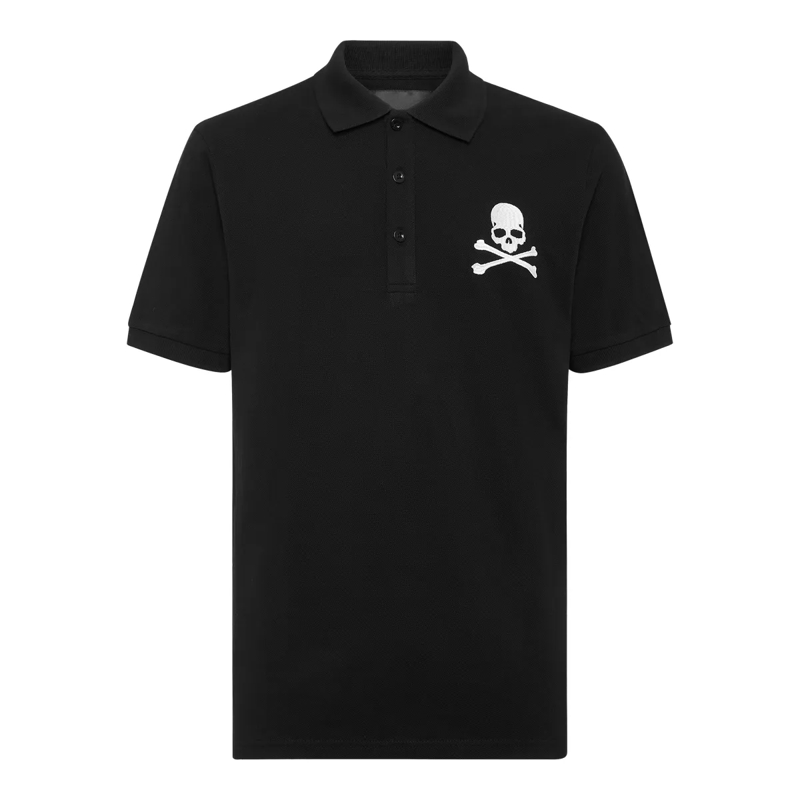 Philipp Plein Top Poloshirt Skull&Bones schwarz