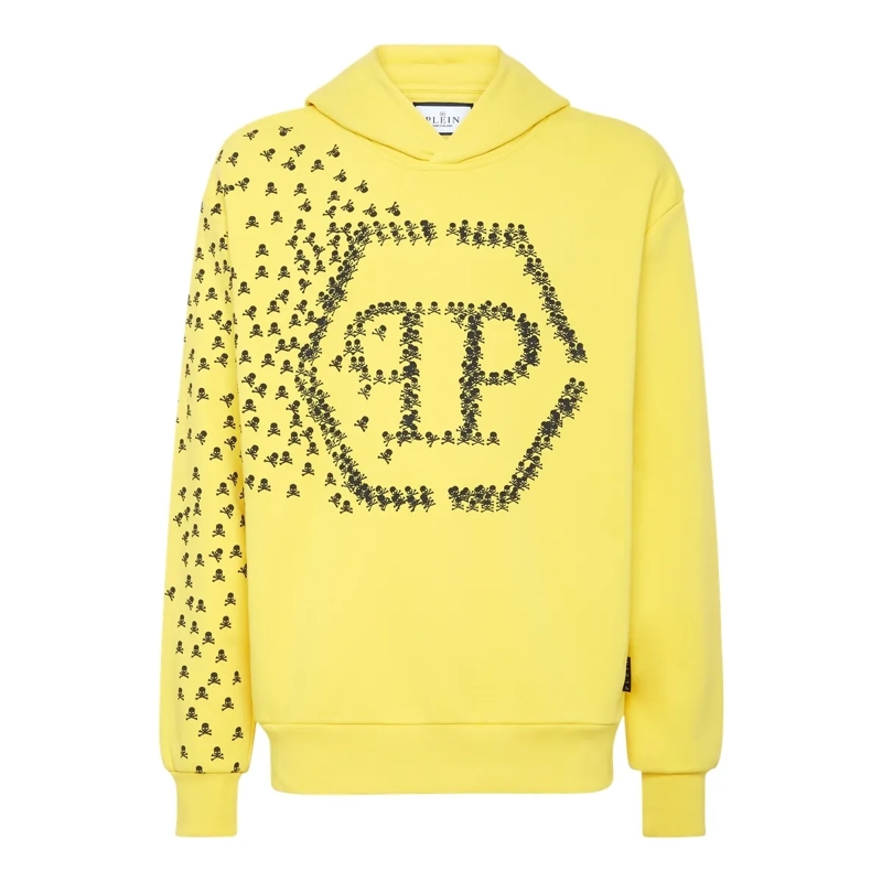 Philipp Plein Top Hoodie Skull&Bones gelb