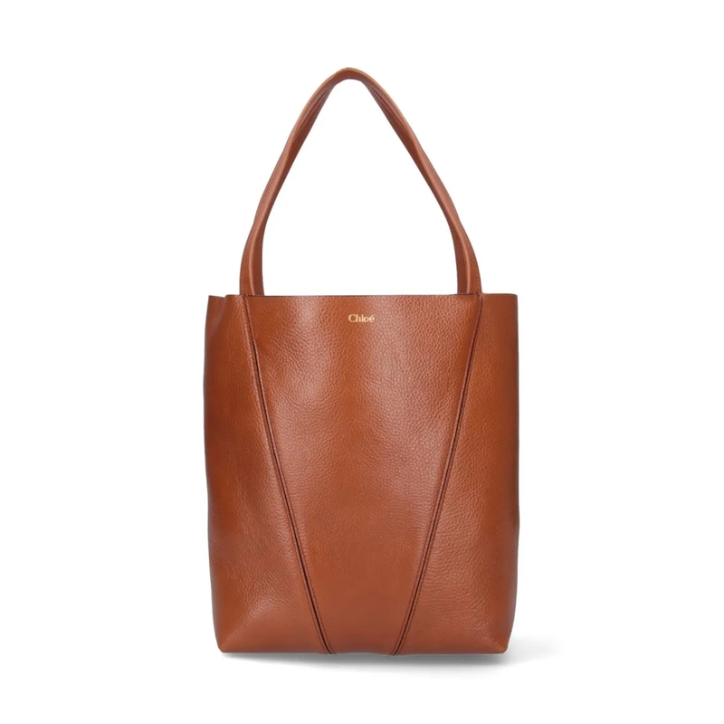 Chloé Tote "Spin" Tote Bag Brown Brown