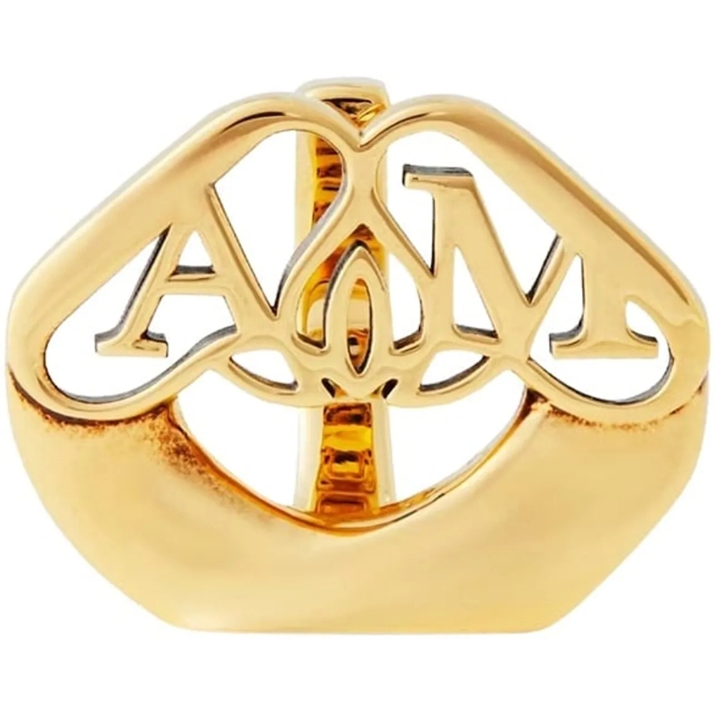 Alexander McQueen Ring Seal Logo Ring gold