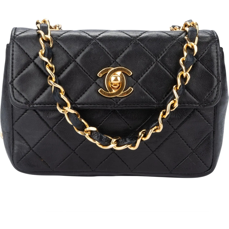 Chanel Sac à bandoulière Chanel Quilted Lambskin 24K Gold Mini Single Flap  mehrfarbig
