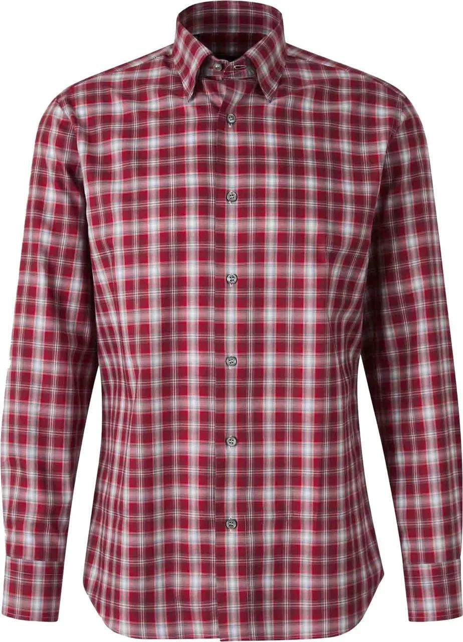 Thumbnail - Brioni - Checkered Shirt - Größe L - rot