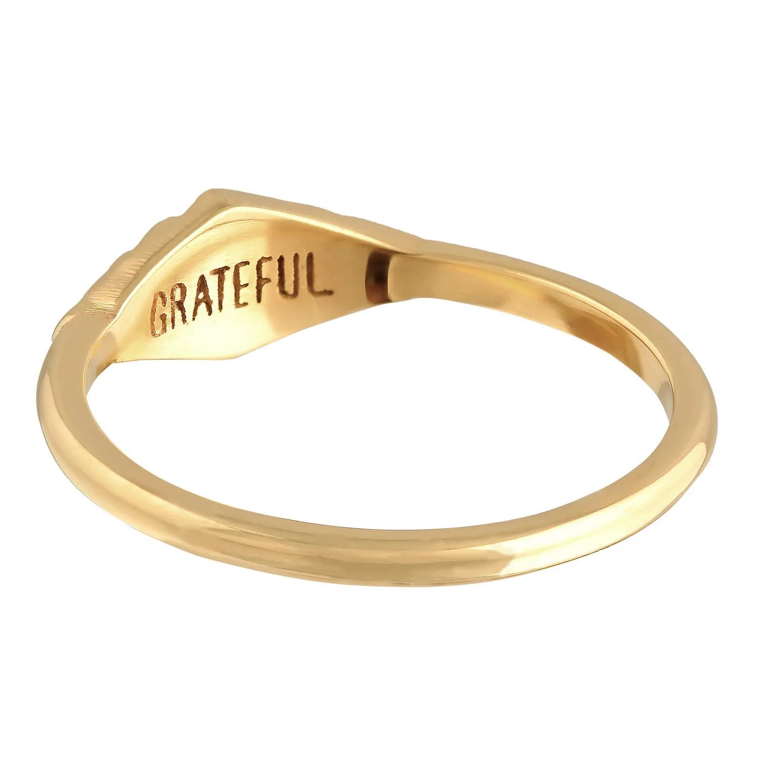Thumbnail - Haze & Glory Ring - Ring Siegelring Marquis - Gratitude 375 Gelbgold - Gr. 54 MM - in Gold - für Damen