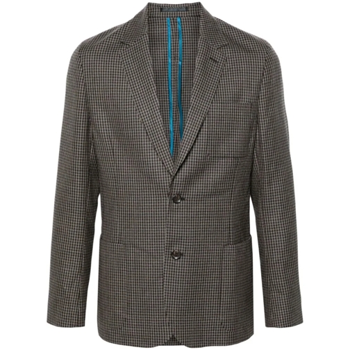 Paul Smith Blazer Brown Single Breasted Jacket With Check Pattern Brown