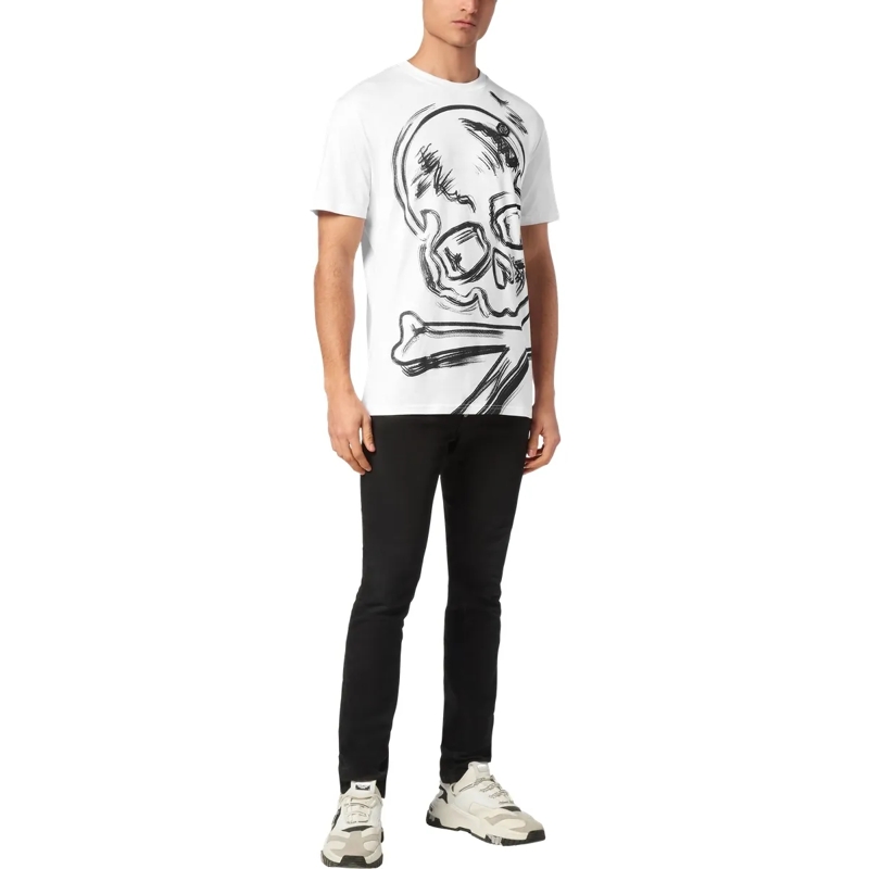 Philipp Plein T-Shirt T-Shirt Rundhalsausschnitt Skull weiss(Image 4)