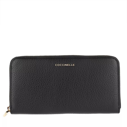 Coccinelle Metallic Soft Wallet Noir Continental Wallet-plånbok