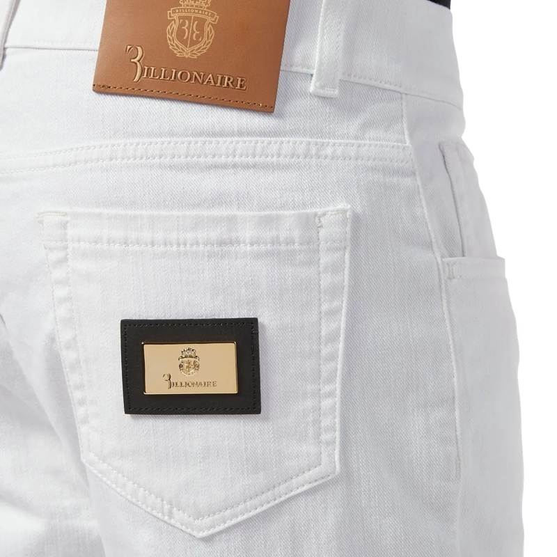 BILLIONAIRE Jeans mit geradem Bein Jeans Regular Fit Statement weiss(Image 4)