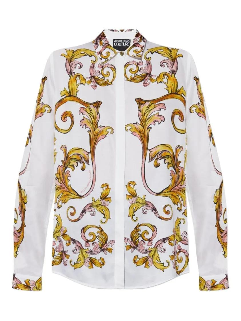 Thumbnail - Versace Jeans Couture - Long-Sleeved Shirt With Concealed Button Fastening - Größe S - weiß