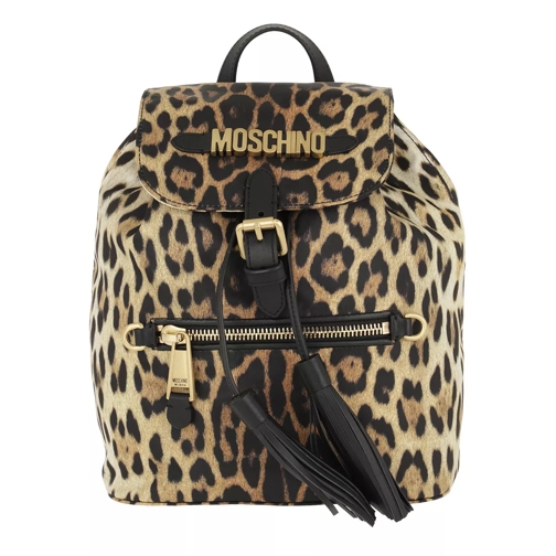 Moschino Leopard Backpack Fantasia Nero Rugzak