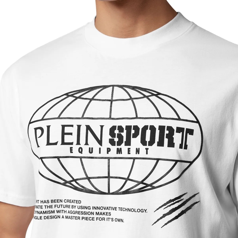 Plein Sport T-Shirt T-Shirt Rundhalsausschnitt Ss Global Express Editi weiss(Image 4)