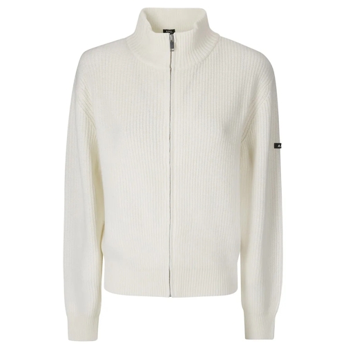 A.P.C. Strickjacke Ribbed Wool Cardigan With Zip Neutrals