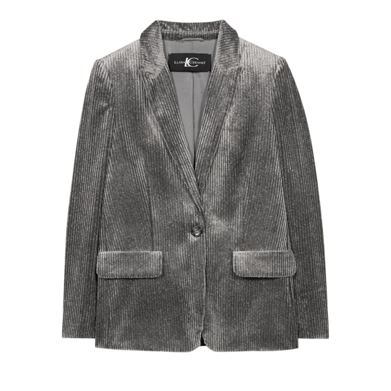 Luisa Cerano Overgangsjas Cord-Blazer mit Glitzerdetails urban grey