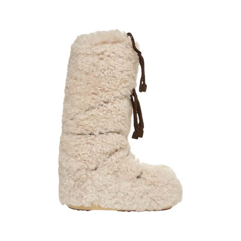 Moonboot Stiefel Icon Curly Extra' Sheepskin Boots Neutrals