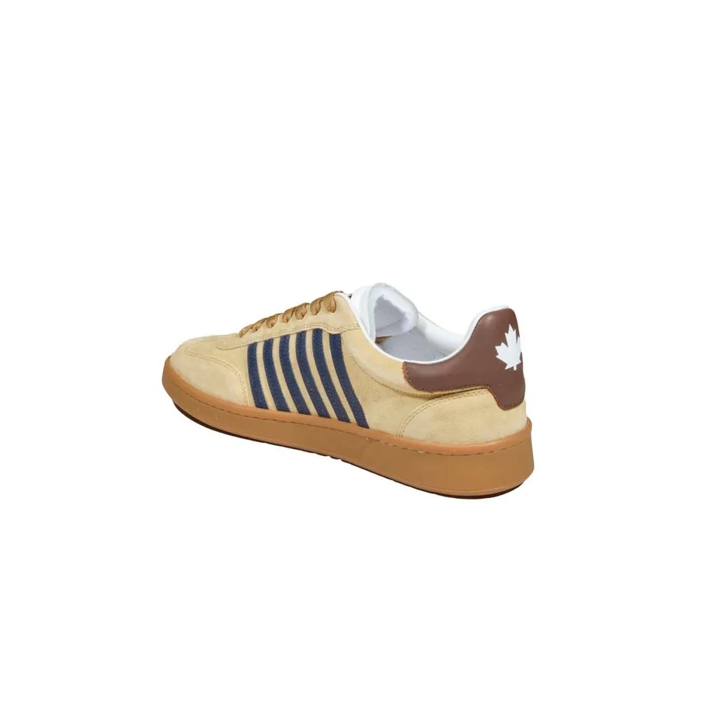 【送料&関税込】Dsquared2 Beige Low Top Sneaker With Logo On Dsquared2 Beige Suede Leather Boxer Sneakers Brown | Low-Top