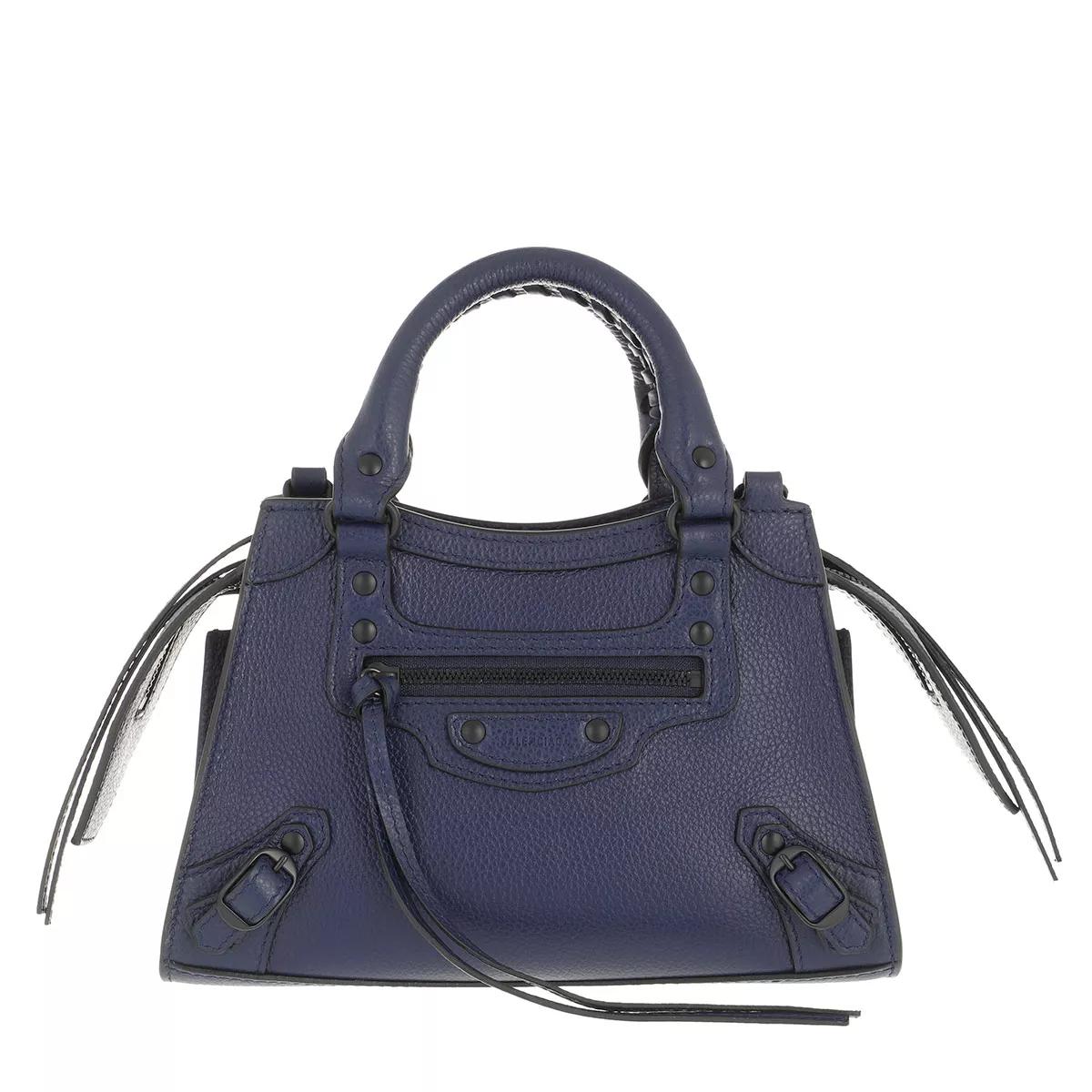 Balenciaga Neo Classic Mini Top Handle Bag Leather Navy Liten väska