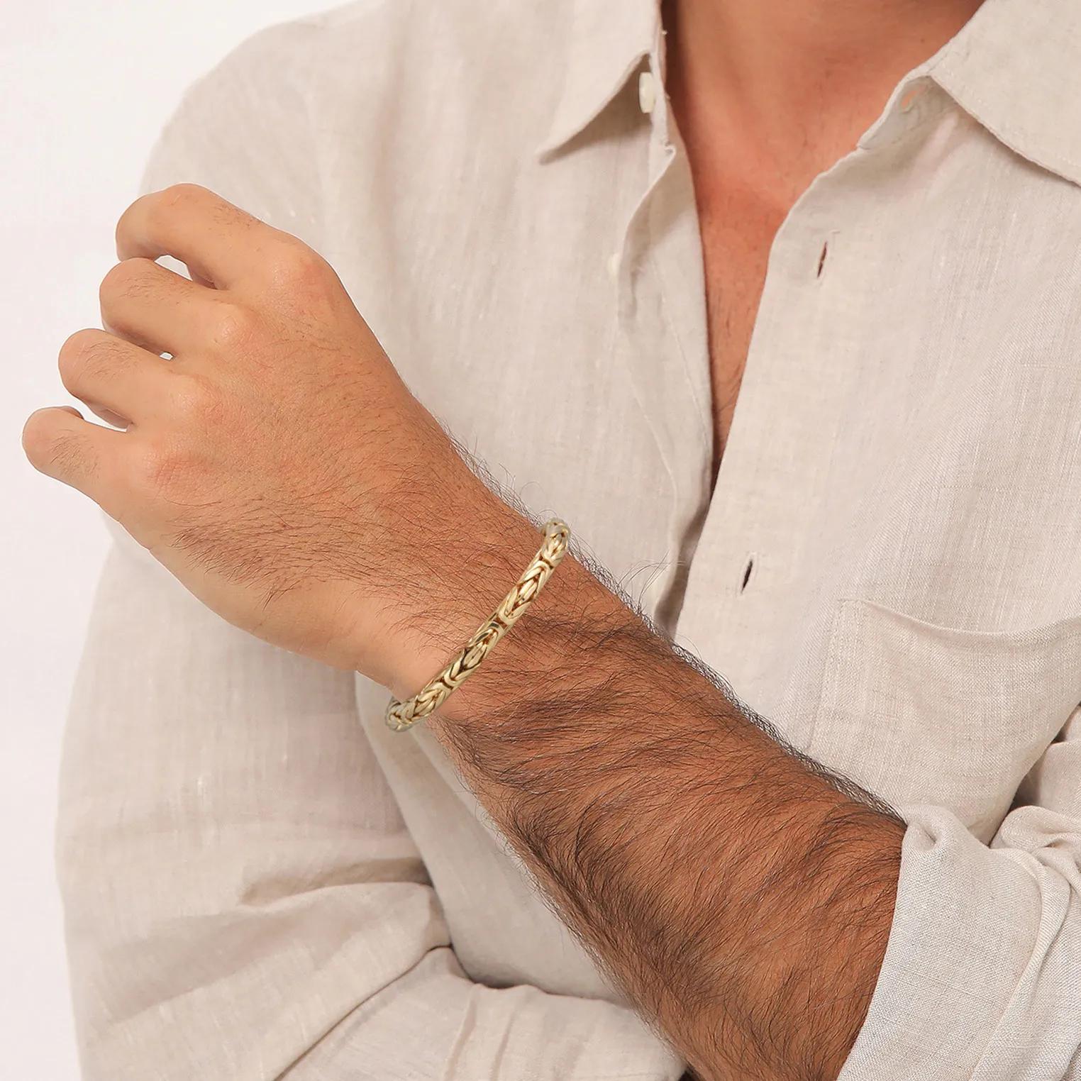 Thumbnail - Kuzzoi Armbänder - Armband Herren Königskette Rund 925 Silber - Gr. 19 CM - in Gold - für Damen