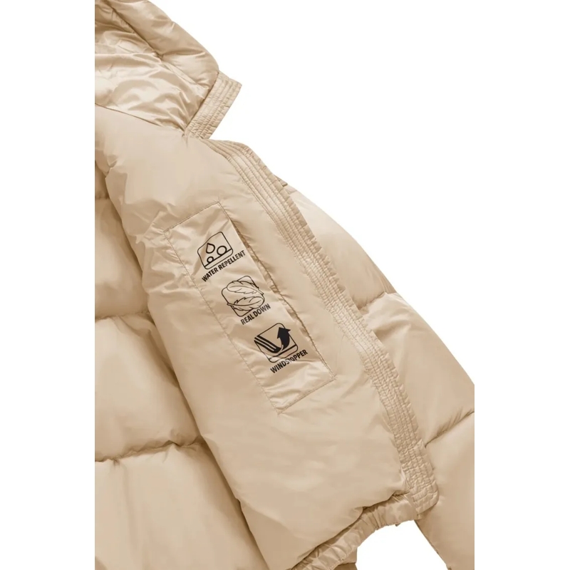 Bomboogie  Cropped Down Jacket With Fixed Hood Neutrals(Image 7)