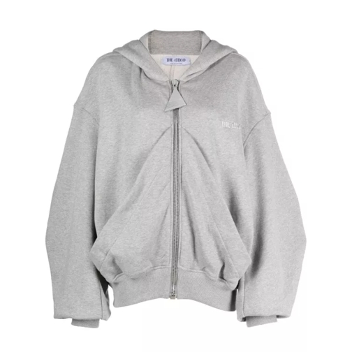 The Attico Logo-Embroidered Cotton Hoodie Grey 