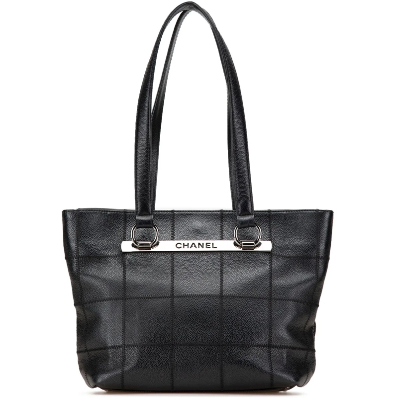 Chanel Fourre-tout Caviar Choco Bar Tote schwarz