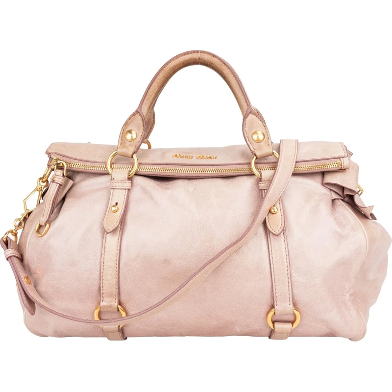 Miu Miu Tote Miu Miu Classic Leather City Handbag rot