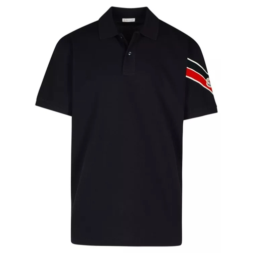 Moncler Navy Cotton Polo Shirt Black 