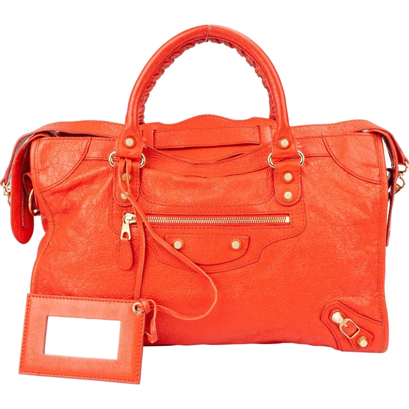 Balenciaga Schultertasche Balenciaga Fire Leather City Handbag rot