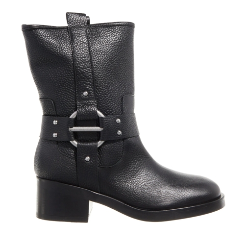 Karl Lagerfeld Boot Brooklyn Mid Leg Strap Boot Black Textured Lthr